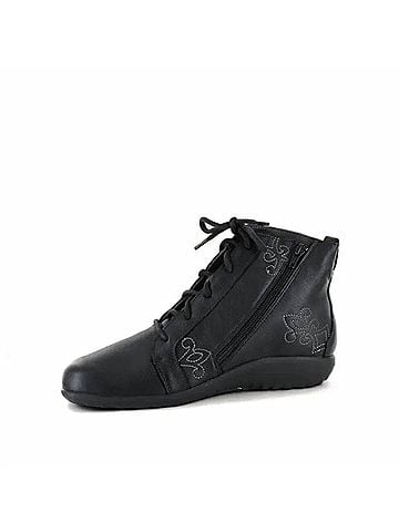 Naot Women's Manga Ankle Lace-Up Bootie in Soft Black Leather (view 2)