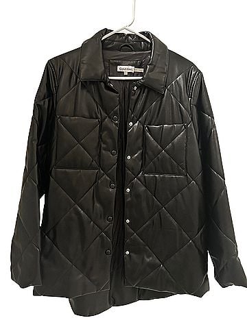 Calvin Klein Quilted Faux Leather Jacket (view 1)