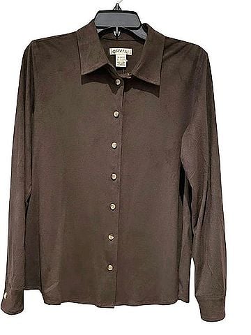 Orvis Orvis Faux Suede Button Down Long Sleeve T-Shirt (view 1)