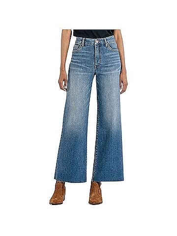 Kut from the Kloth Meg High-Rise Fab Ab Wide Leg Raw Hem Jeans (view 1)