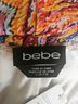 Bebe 100% Polyester 93% Rayon 7% Spandex Floral Multi Color White Bodysuit Size XXS - photo 3