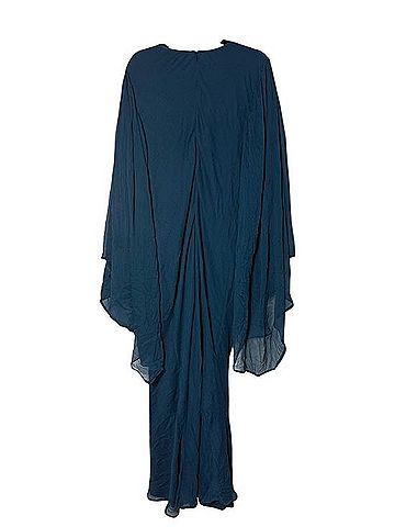 ASOS Design Curve Plus Steel Blue Exaggerated Sleeve Wrap Maxi Dress Cocktail Dress (view 2)