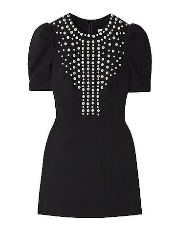 Rebecca Vallance Faux Pearl Embellished Crepe Mini Dress Cocktail Dress (view 2)