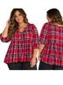 Entro Plaid Red Blouse Size L - photo 1