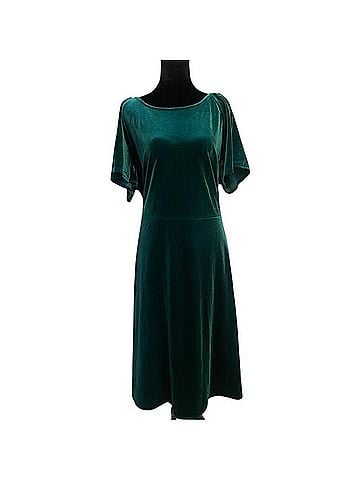 The Children's Place Emerald Green Velvet Midi Dress Casual Dress (view 1)