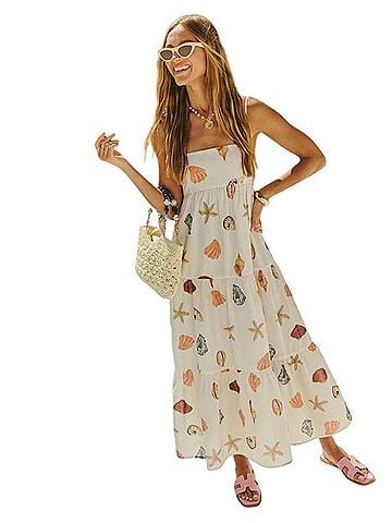 VICI Seashell-Print Strapless Maxi Dress Casual Dress (view 1)
