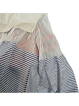 Anthropologie Blue Motif Mixed Media Knit Peplum V-Neck Sweater Vest Tank Top (view 2)