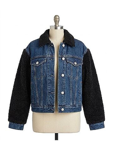 Dear John Timeless Beauty Sherpa Crop Denim Jacket in Milton (view 1)