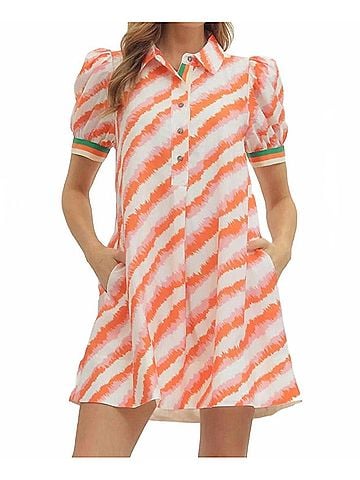 Entro Margaret Mini Dress in Orange Multi (view 2)