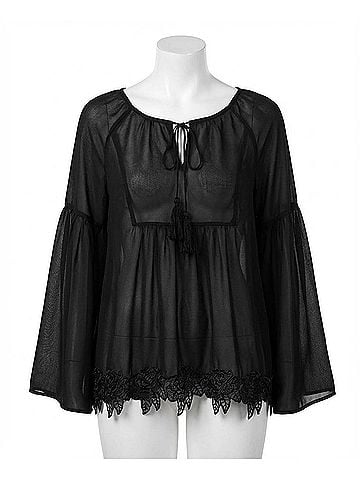 Entro Bell &amp; Tassel Lace Tunic Top (view 1)