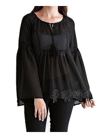 Entro Bell &amp; Tassel Lace Tunic Top (view 2)