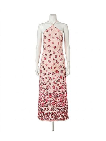 Fifteen Twenty Jaylen Border Print Dress in Cream And Pink (view 1)