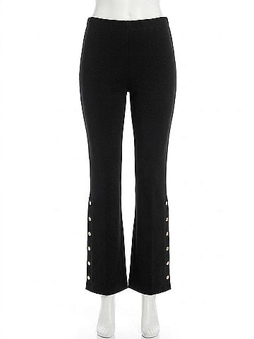 Fifteen Twenty Button-Up Hem Pants in Black (view 1)