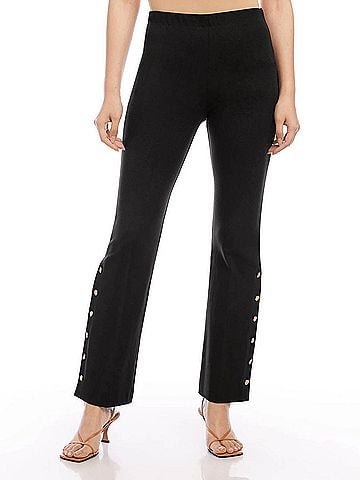 Fifteen Twenty Button-Up Hem Pants in Black (view 2)