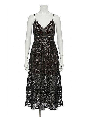Generation Love Lucinda Lace Dress in Black/Beige (view 1)