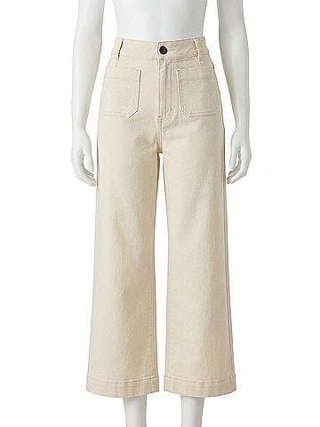Dear John Audrey Crop Denim Jeans in Ivory (view 1)