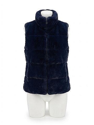 Generation Love Roxanne Faux Fur Vest in Black (view 1)