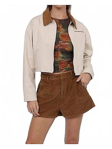 Sage the Label Corduroy Collar Barn Jacket in Beige (view 2)