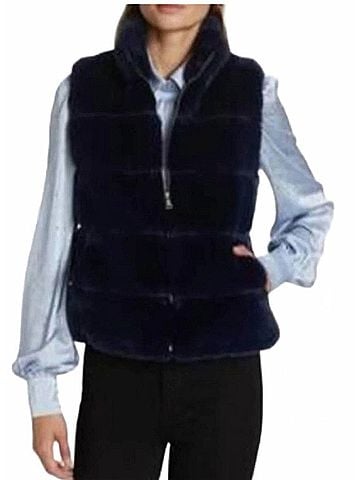 Generation Love Roxanne Faux Fur Vest in Black (view 2)