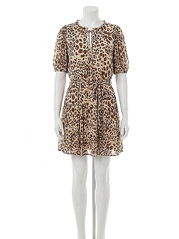 Generation Love Women's Puff Sleeve Dress in Leopard Print (view 1)