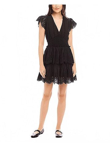 Fifteen Twenty Isla Tiered Dress in Black (view 2)
