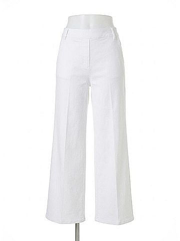 Lyssé Women's Erin Wide Leg Denim Pants in White (view 1)