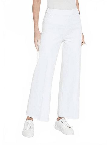 Lyssé Women's Erin Wide Leg Denim Pants in White (view 2)