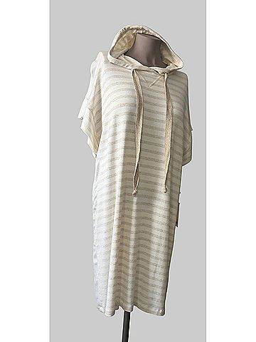 Fifteen Twenty Women's Hoodie Dress in Beige &amp; Cream (view 2)