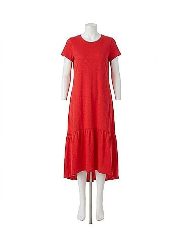 Elliott Lauren Susie Short Sleeve Midi Dress in Cherry (view 1)