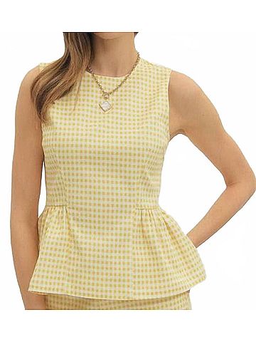 Entro Gingham Short Set in Yellow (view 2)