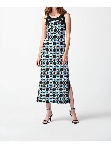 Joseph Ribkoff Cut-Out Neck Maxi Dress in Black Multi (view 2)