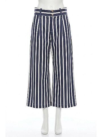 Fifteen Twenty Sadie Wide Leg Trousers in Navy/White (view 1)