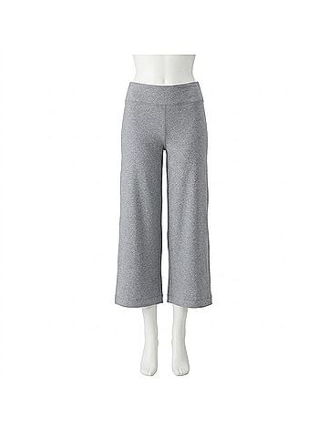 Lyssé Women's Jovie Reversible Wide Leg Crop Jogger in True Navy/Grey Melange (view 1)