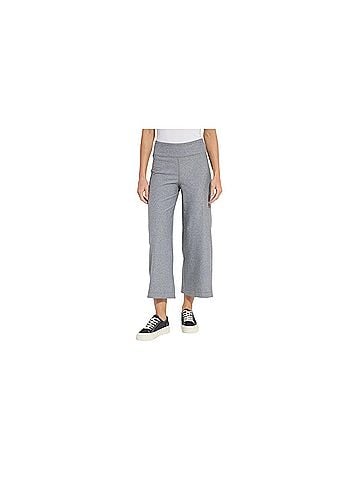 Lyssé Women's Jovie Reversible Wide Leg Crop Jogger in True Navy/Grey Melange (view 2)