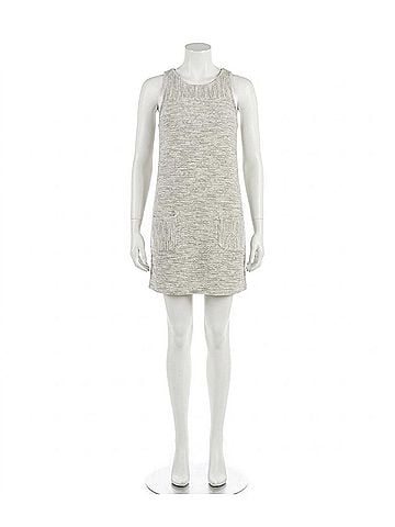 Papillon Boucle Two Pocket Sweater Dress in Cream (view 1)
