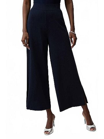 Joseph Ribkoff Pull On Side Slit Culotte Pants in Midnight Blue (view 2)