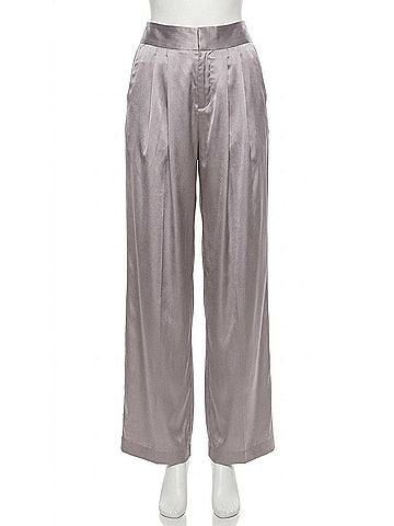 Generation Love Keaton Satin Pants in Platinum (view 1)