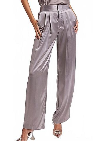 Generation Love Keaton Satin Pants in Platinum (view 2)