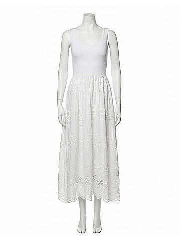 Generation Love Leanne 3d Voille Combo Midi Dress in White (view 1)