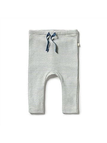 Wilson + Frenchy Kid's Organic Stripe Leggings in Bluestone (view 1)