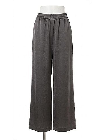 Fifteen Twenty Women's Silver Satin Wide Leg Pants in Silver (view 1)