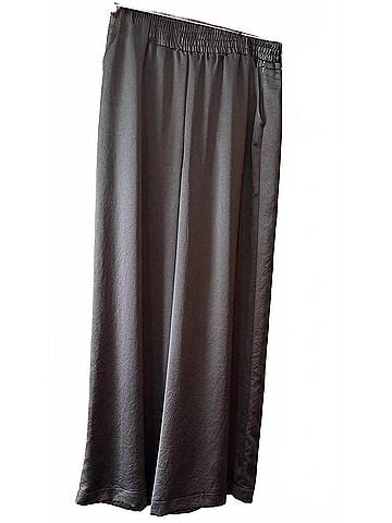 Fifteen Twenty Women's Silver Satin Wide Leg Pants in Silver (view 2)