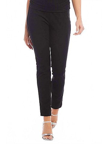 Fifteen Twenty Jane Ankle Zip Twill Slim Straight Leg Pants in Black (view 2)