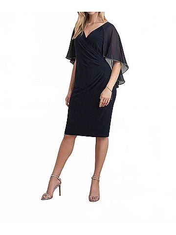 Joseph Ribkoff Cape Dress in Midnight Blue (view 2)