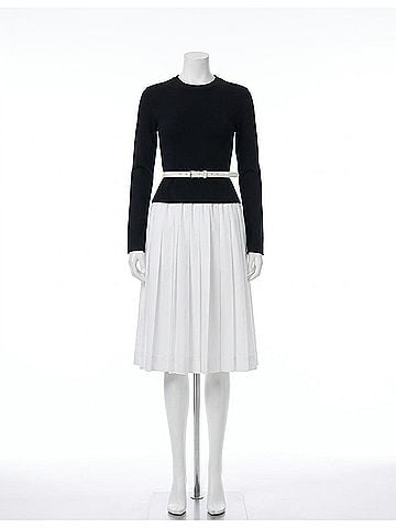 Jonathan Simkhai Heather Long Sleeve Belted Midi Dress in Black (view 1)