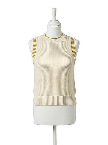 Lilla P Sleeveless Crewneck Sweater in Ecru (view 1)