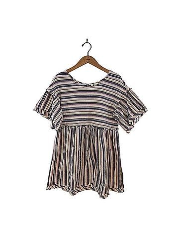Kori America Striped Ruffle Sleeve Dress Casual Dress (view 1)