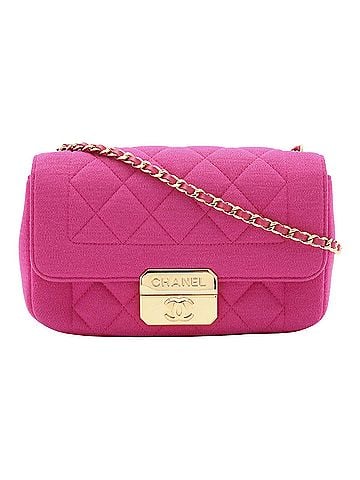 Chanel CHANEL Chic Me Chain Shoulder Bag, Pouch, Quilted Cotton Jersey, Fuchsia Pink (view 2)