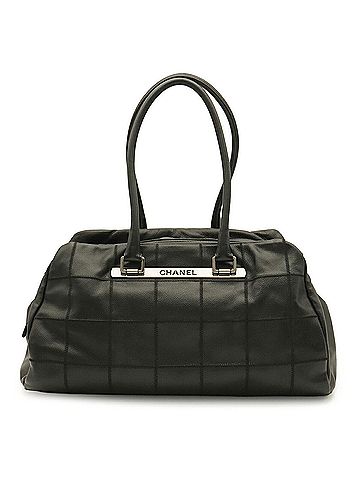 Chanel CHANEL Chocolate Bar Boston Bag Shoulder Bag, Caviar Leather, Black (view 2)