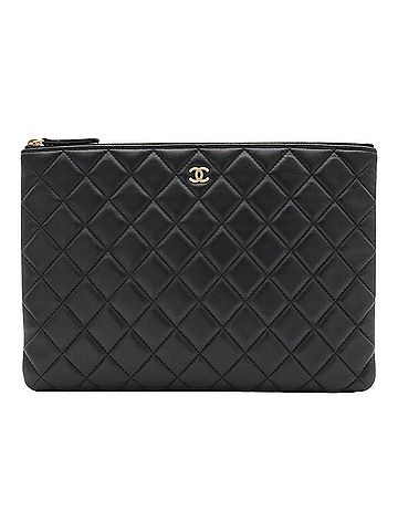 Chanel CHANEL Matelassé Coco Mark Clutch Bag, Second Multi-Pouch, Leather, Black, A82045 (view 2)